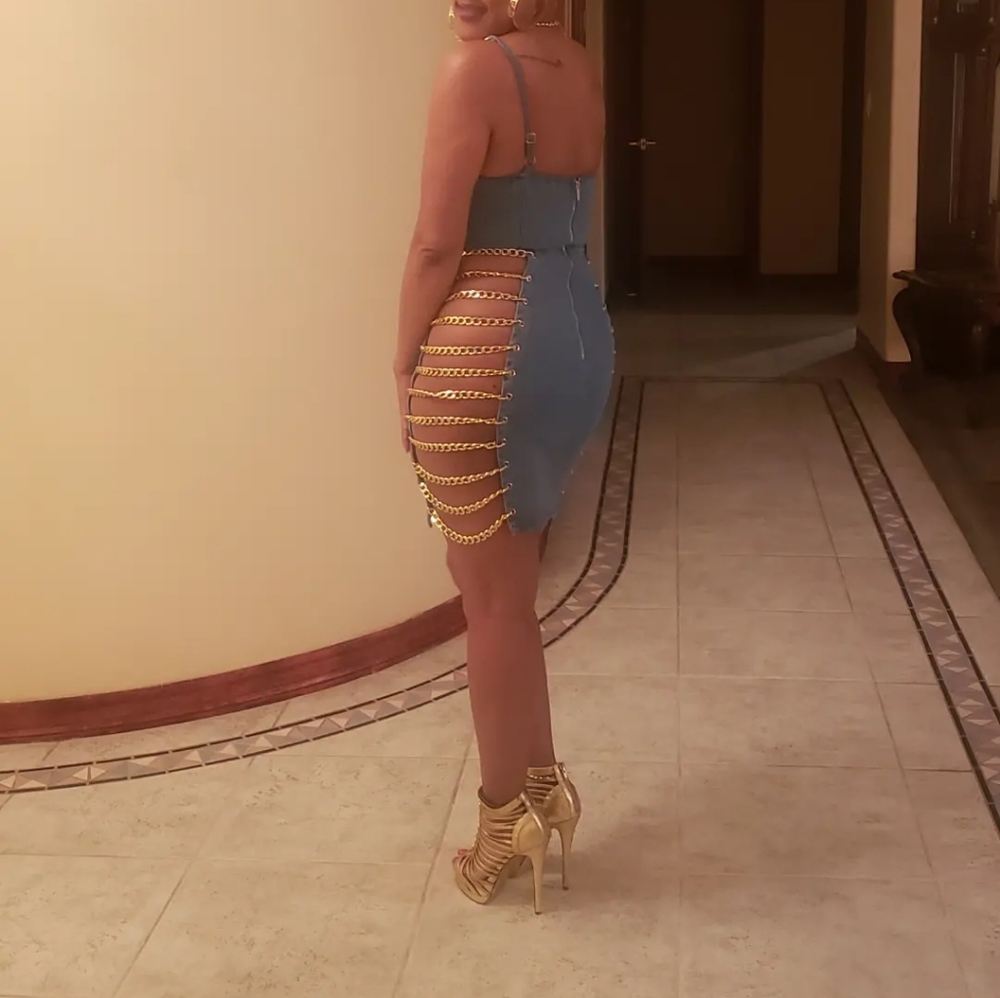 Chains On My Hips Denim Dress - Picture 5 of 5